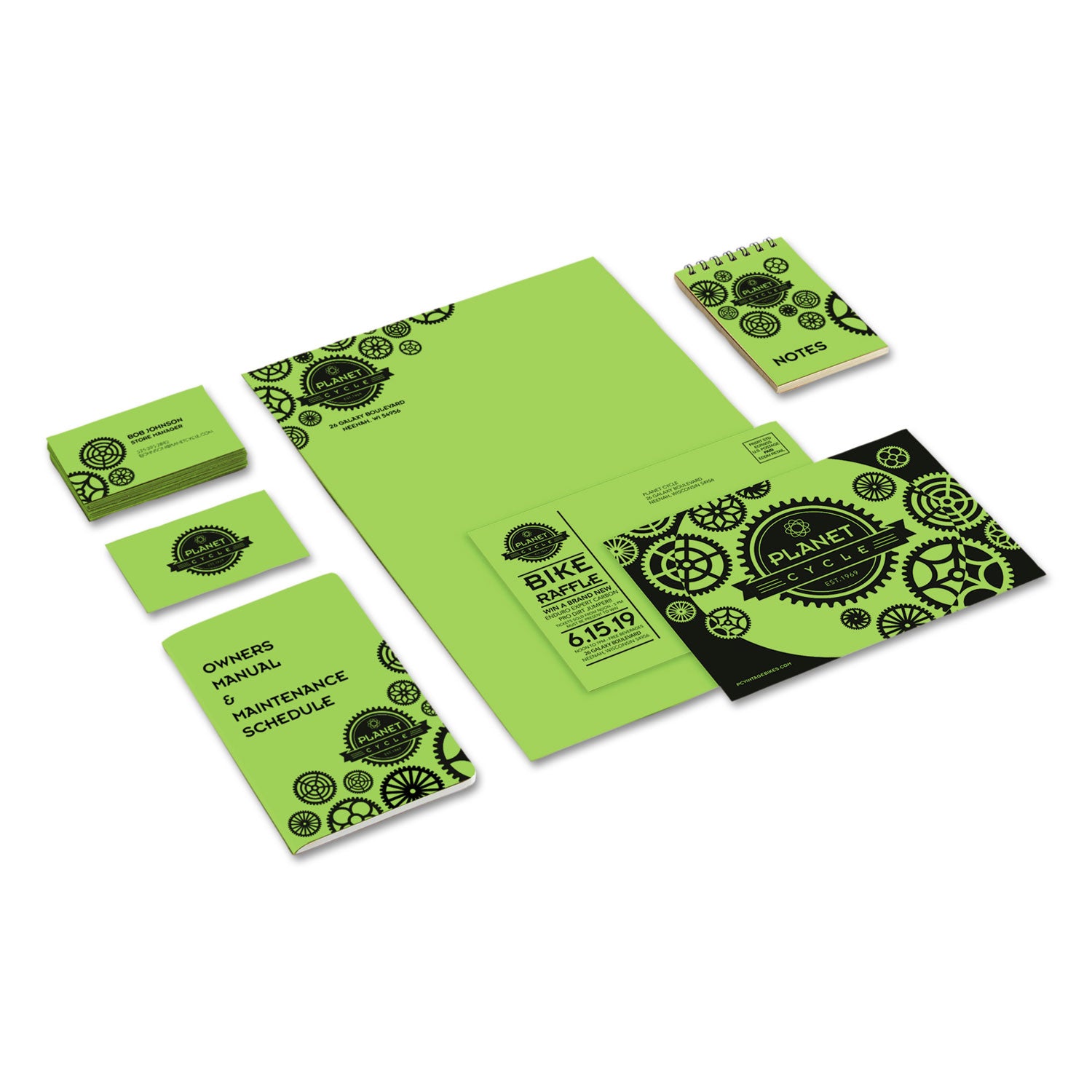 Color Cardstock, 65 lb Cover Weight, 8.5 x 11, Martian Green, 250/Pack - 