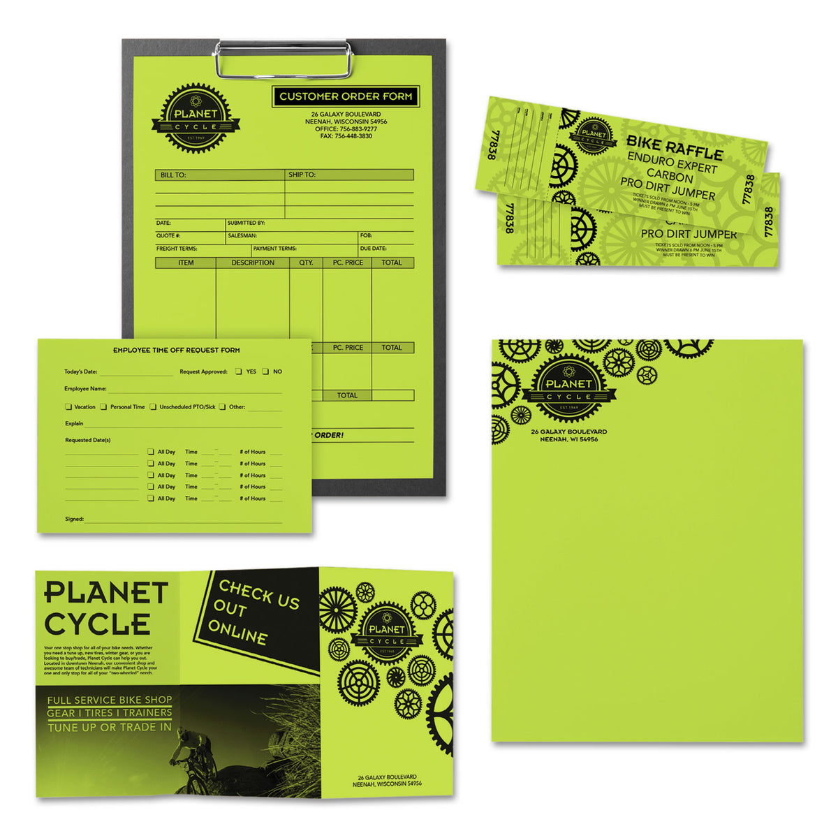 Color Paper, 24 lb Bond Weight, 8.5 x 11, Vulcan Green, 500/Ream