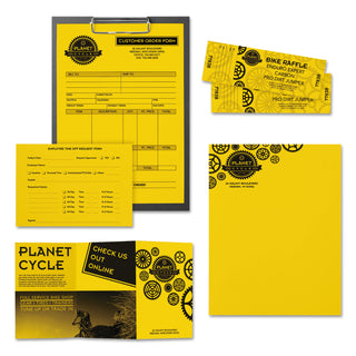 Color Paper, 24 lb Bond Weight, 8.5 x 11, Solar Yellow, 500/Ream
