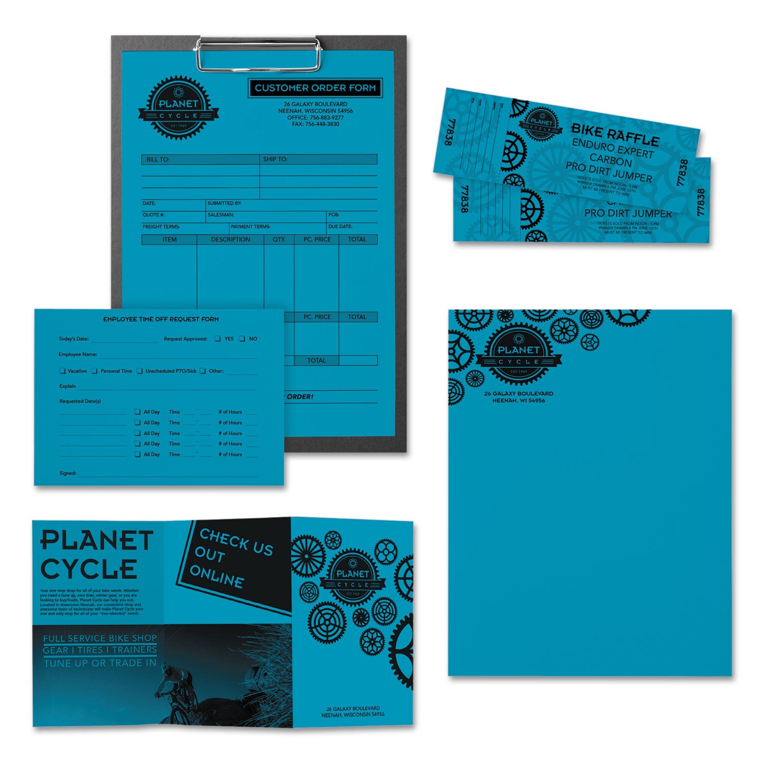 Color Paper, 24 lb Bond Weight, 8.5 x 11, Celestial Blue, 500 Sheets/Ream