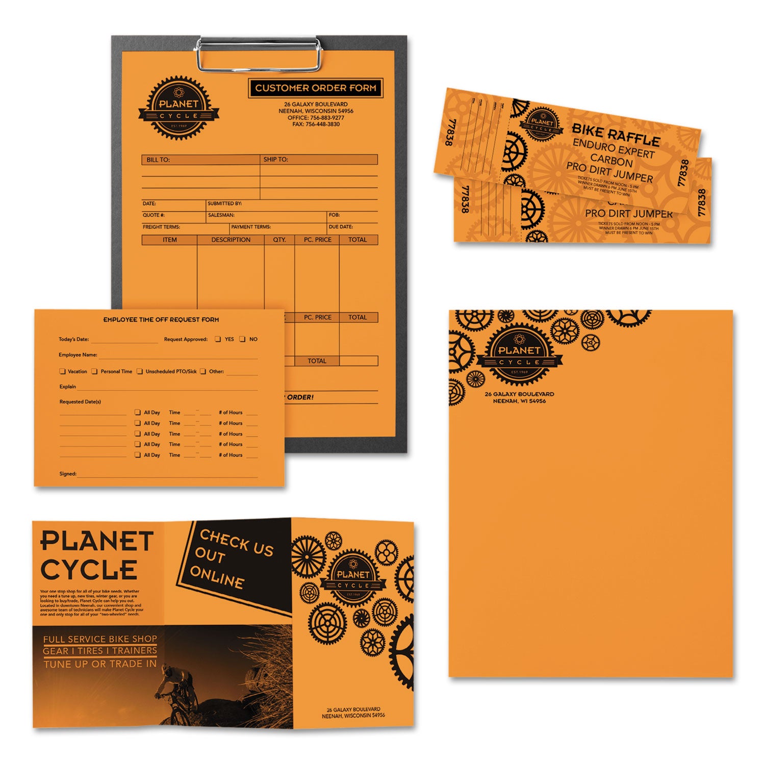 Color Paper, 24 lb Bond Weight, 11 x 17, Cosmic Orange, 500/Ream