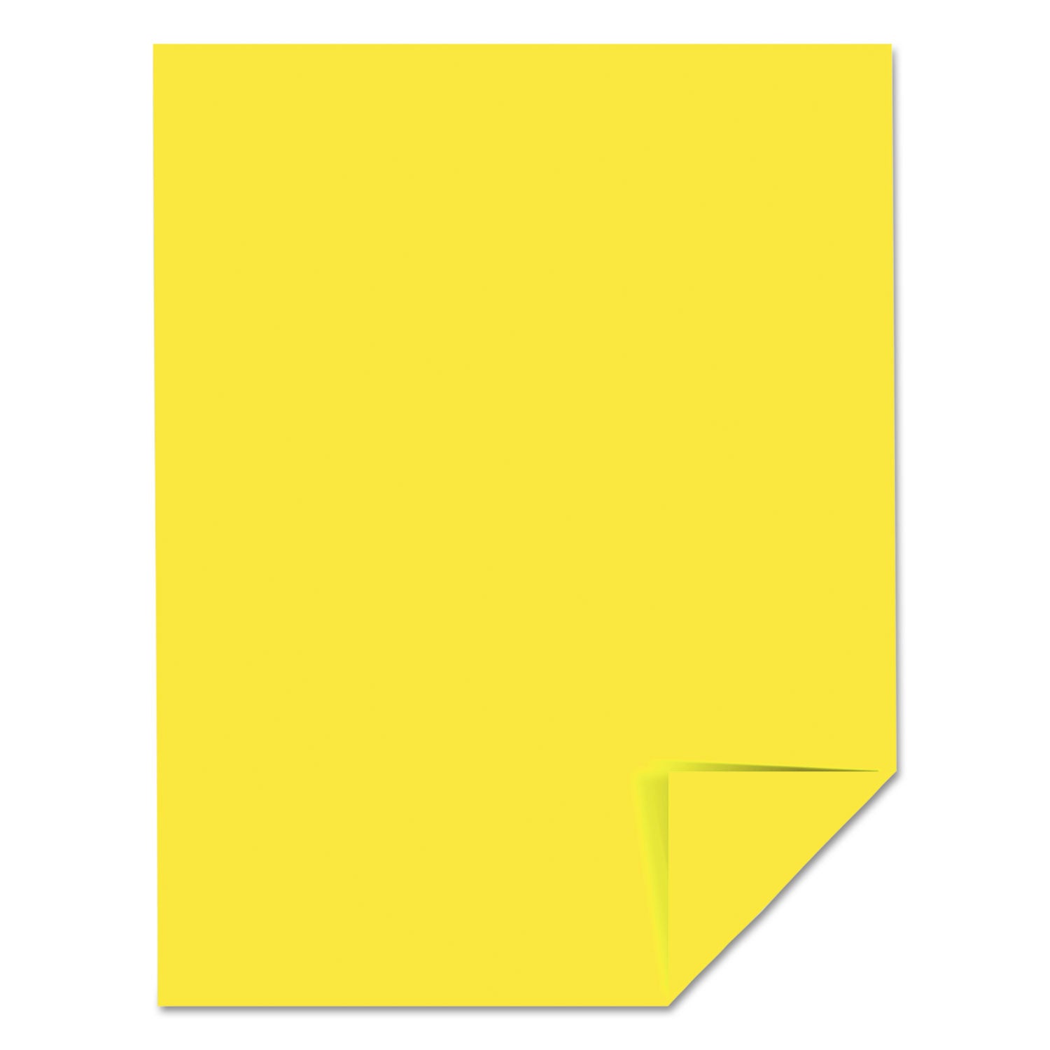 Color Cardstock, 65 lb Cover Weight, 8.5 x 11, Lift-Off Lemon, 250/Pack - 