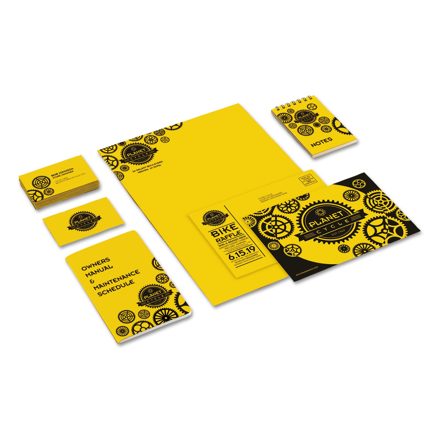 Color Cardstock, 65 lb Cover Weight, 8.5 x 11, Solar Yellow, 250/Pack - 