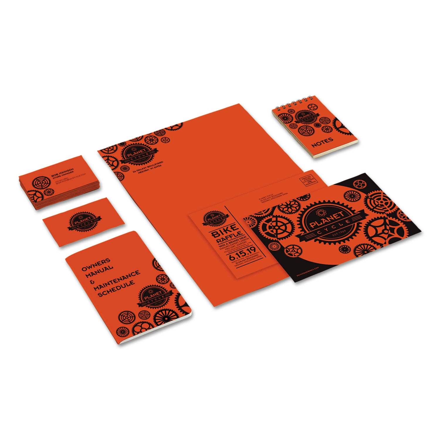 Color Cardstock, 65 lb Cover Weight, 8.5 x 11, Orbit Orange, 250/Pack - 