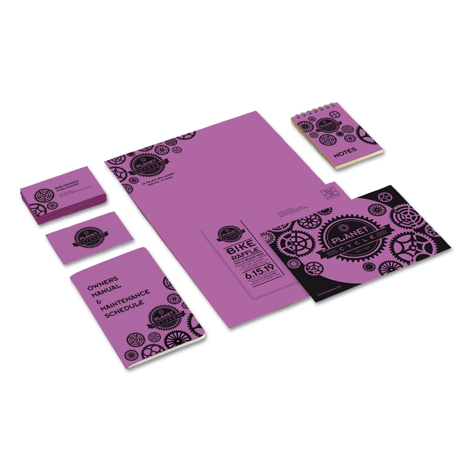 Color Cardstock, 65 lb Cover Weight, 8.5 x 11, Planetary Purple, 250/Pack - 