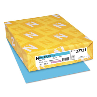 Color Cardstock, 65 lb Cover Weight, 8.5 x 11, Lunar Blue, 250/Pack