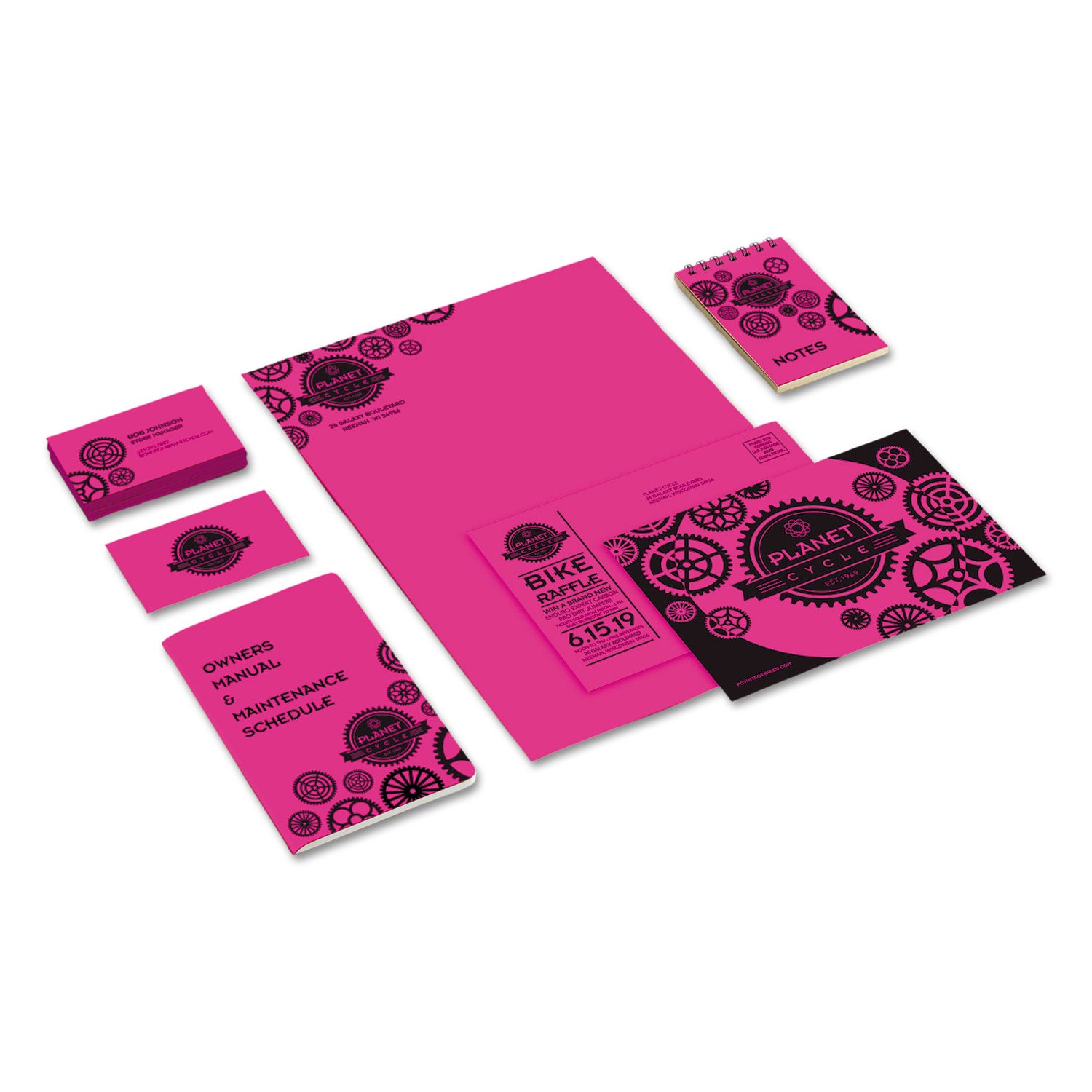 Color Cardstock, 65 lb Cover Weight, 8.5 x 11, Fireball Fuchsia, 250/Pack - 