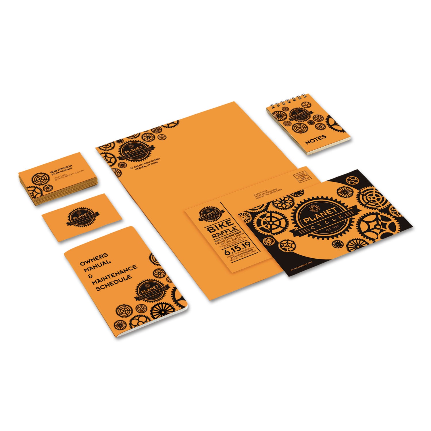 Color Cardstock, 65 lb Cover Weight, 8.5 x 11, Cosmic Orange, 250/Pack - 