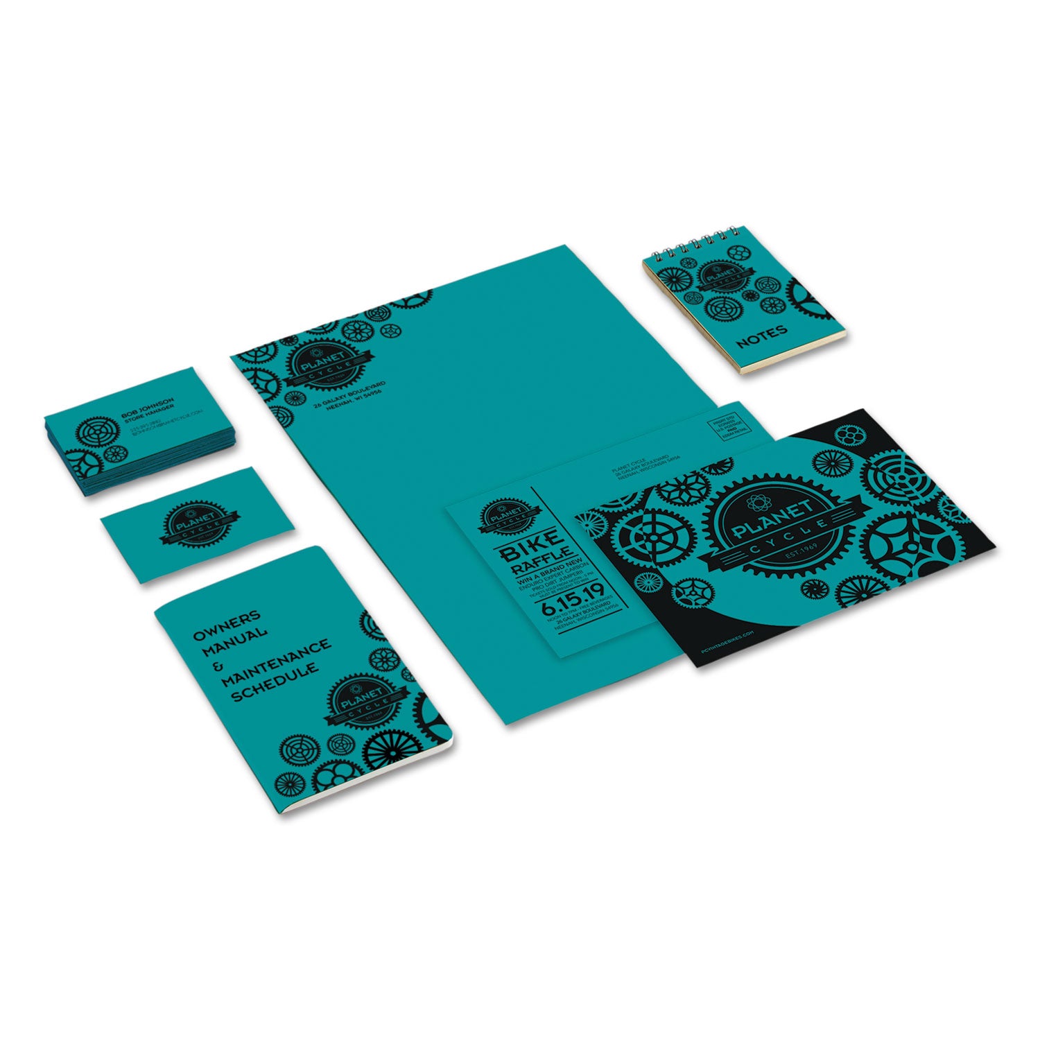 Color Cardstock, 65 lb Cover Weight, 8.5 x 11, Terrestrial Teal, 250/Pack - 