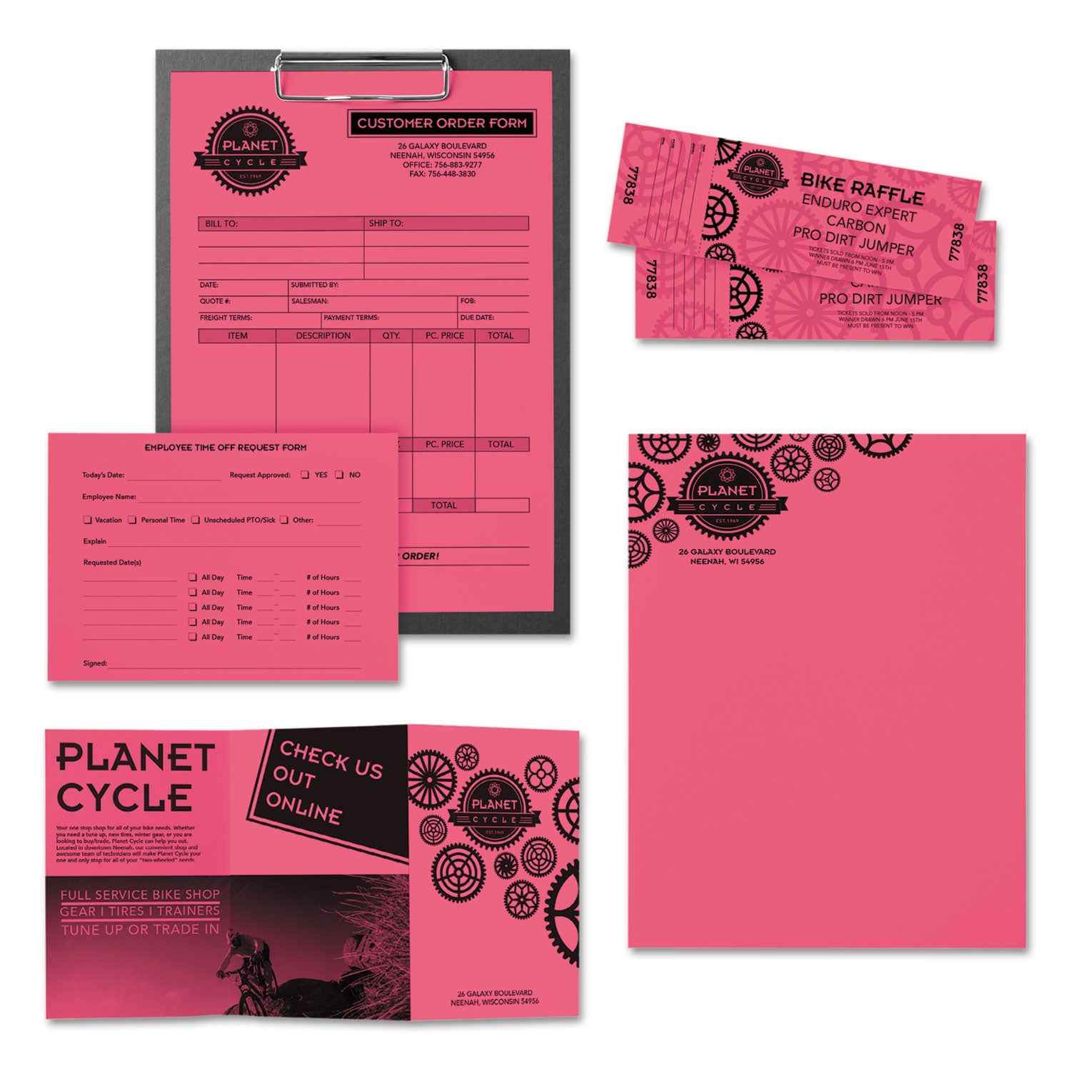 Color Paper, 24 lb Bond Weight, 8.5 x 11, Plasma Pink, 500/Ream