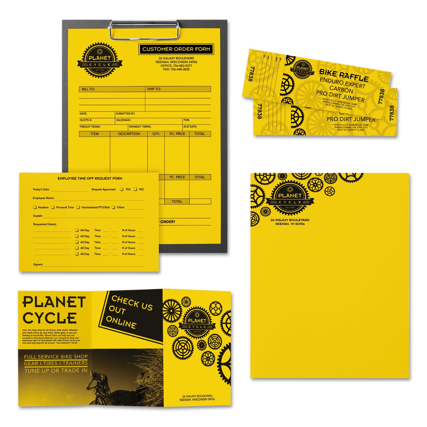 Color Paper, 24 lb Bond Weight, 8.5 x 11, Sunburst Yellow, 500/Ream