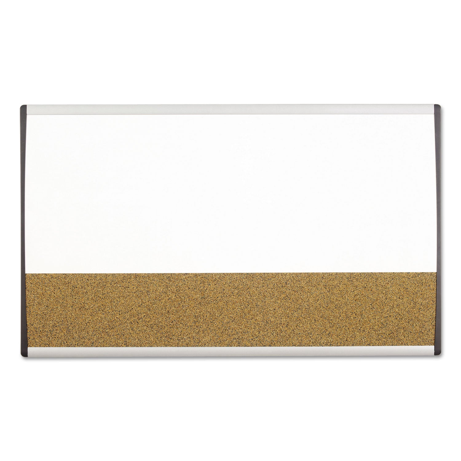 ARC Frame Cubicle Dry Erase/Cork Board, 30 x 18, Tan/White Surface, Silver Aluminum Frame - 