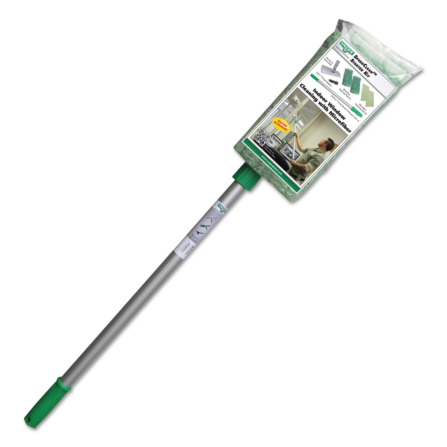 speedclean-window-cleaning-kit-aluminum-72-extension-pole-8-pad-holder-silver-green_ungwnk01 - 2