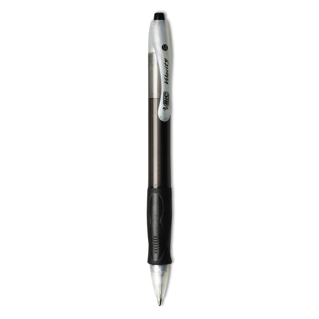 Velocity Easy Glide Ballpoint Pen Value Pack, Retractable, Medium 1 mm, Black Ink, Black Barrel, 36/Pack