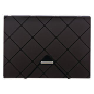 Poly Expanding File, 1.5" Expansion, 13 Sections, Cord/Hook Closure, 1/12-Cut Tabs, Letter Size, Black