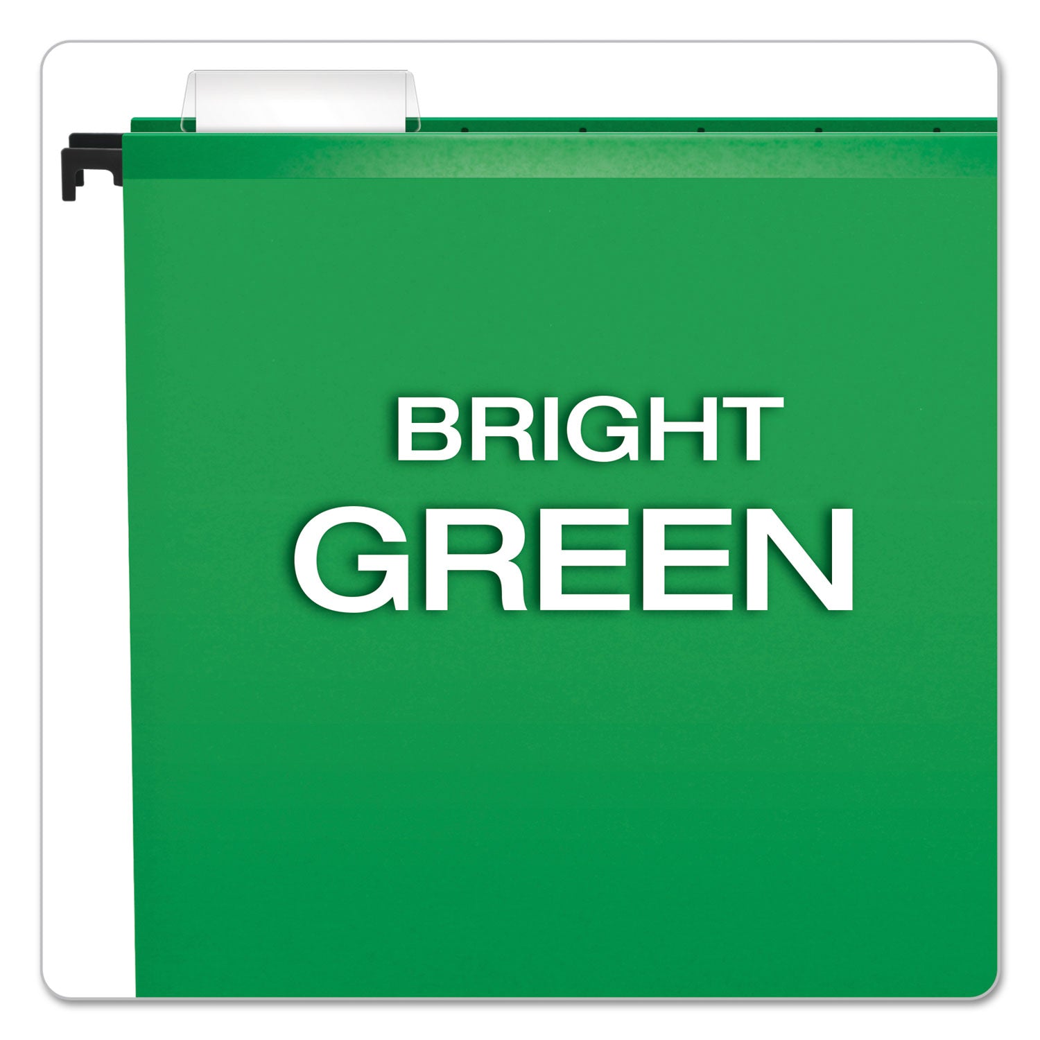 SureHook Hanging Folders, Letter Size, 1/5-Cut Tabs, Bright Green, 20/Box - 