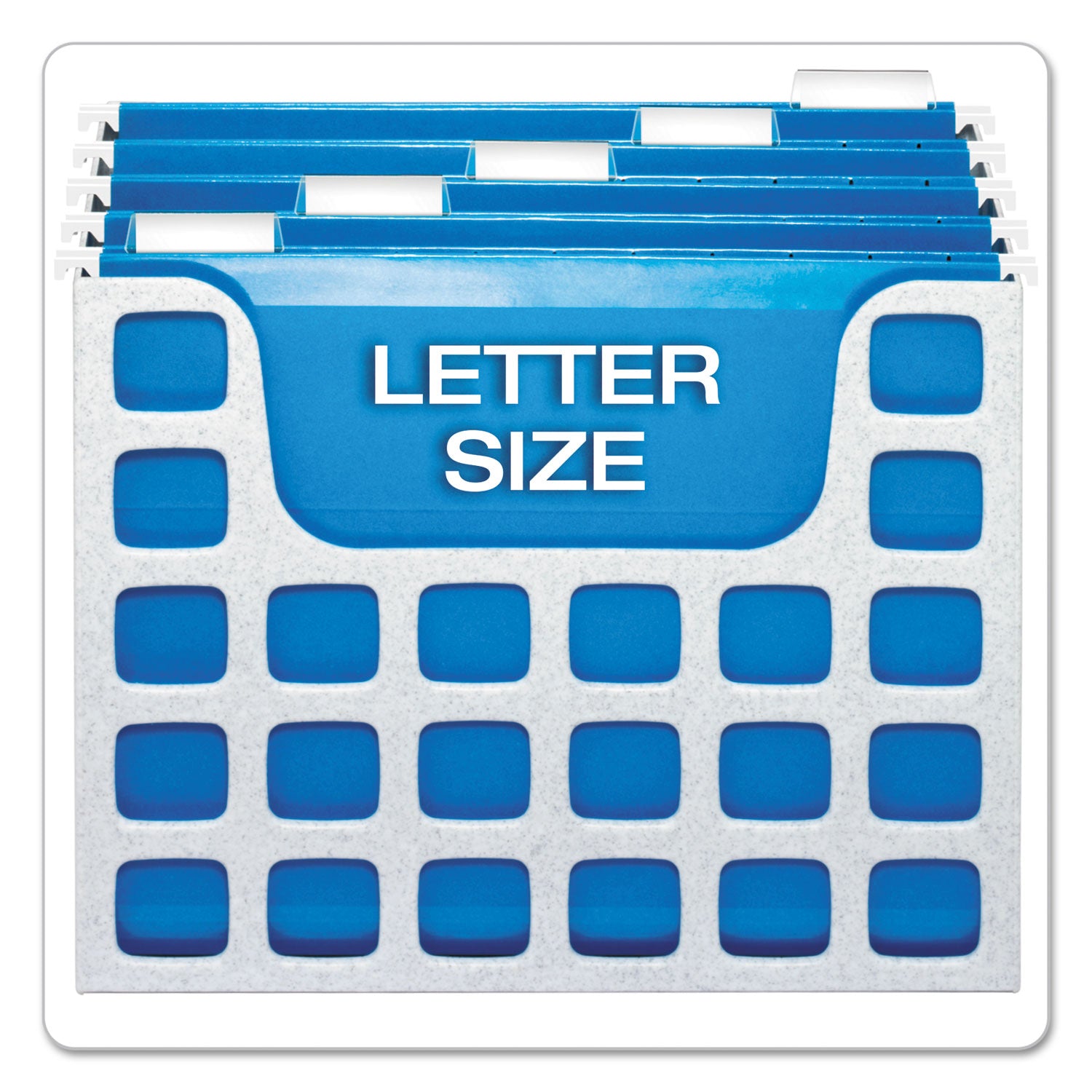 Desktop File With Hanging Folders, Letter Size, 6" Long, Granite - 