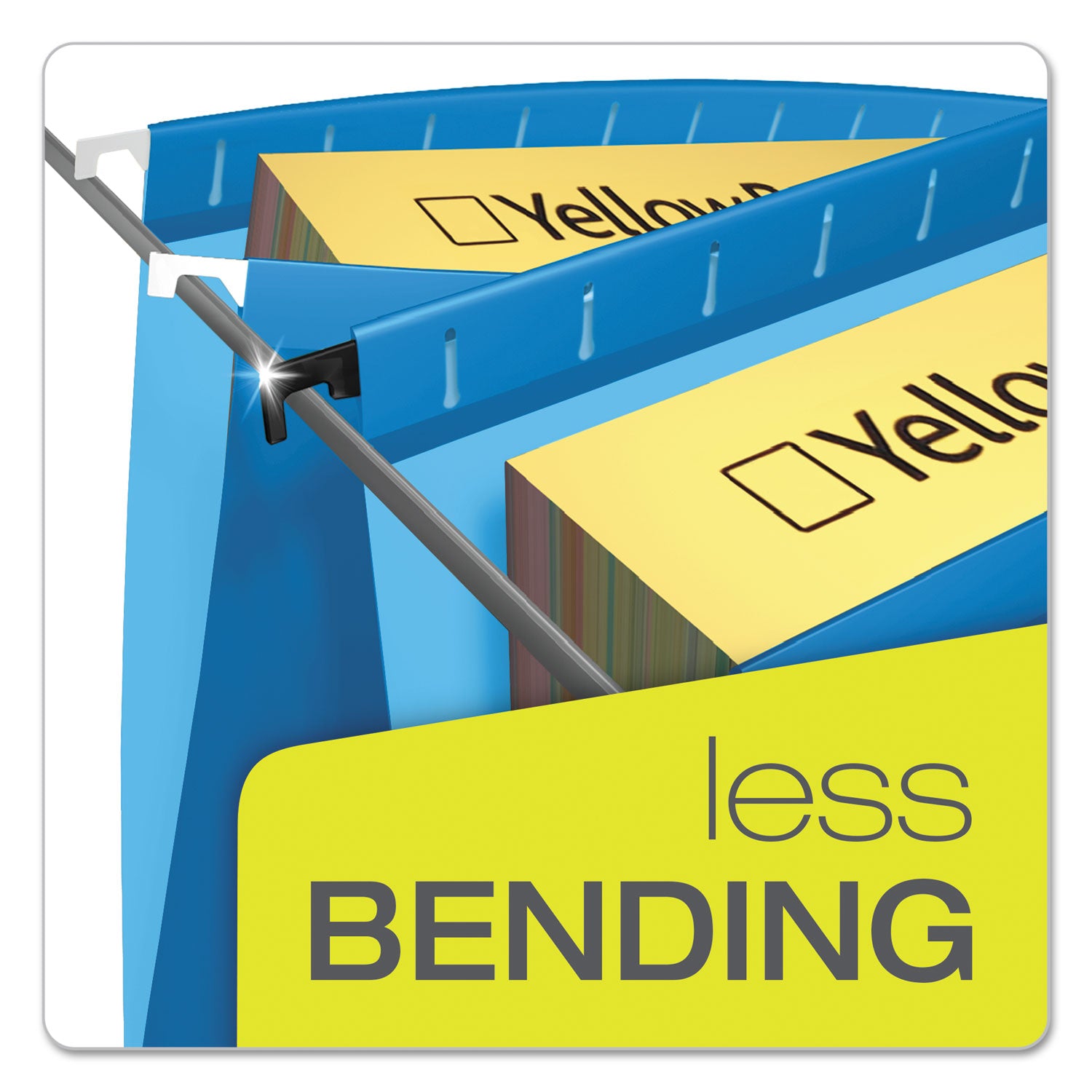 SureHook Hanging Folders, Letter Size, 1/5-Cut Tabs, Assorted Colors, 20/Box