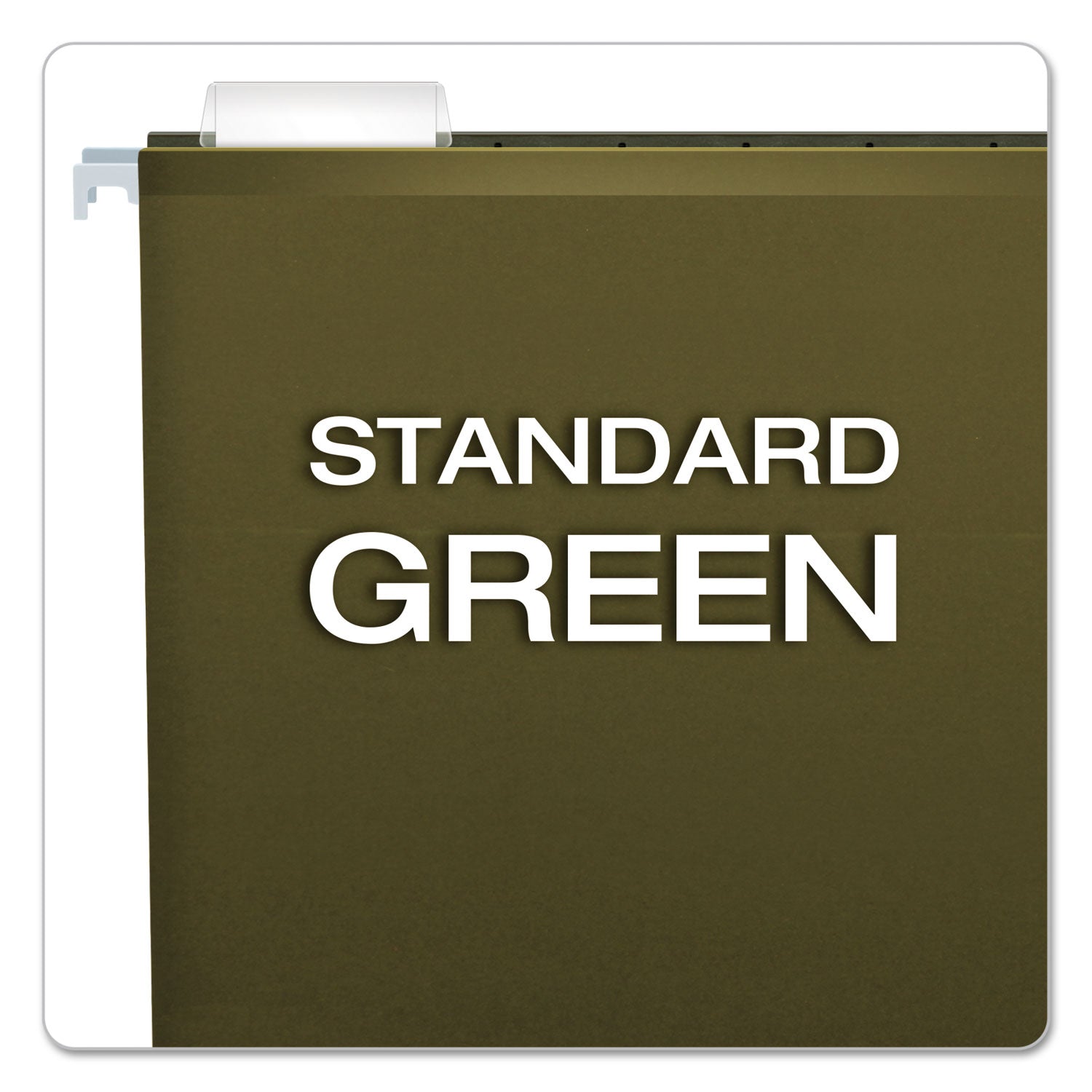Extra Capacity Reinforced Hanging File Folders with Box Bottom, 1" Capacity, Letter Size, 1/5-Cut Tabs, Green, 25/Box