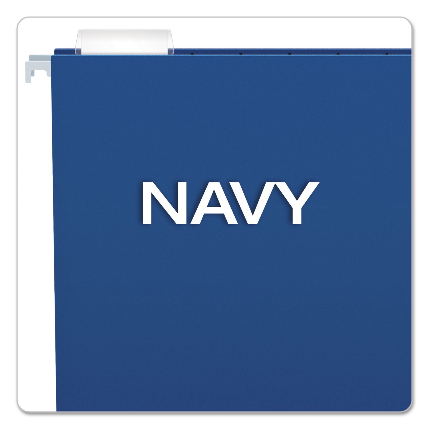 Colored Hanging Folders, Letter Size, 1/5-Cut Tabs, Navy, 25/Box - 