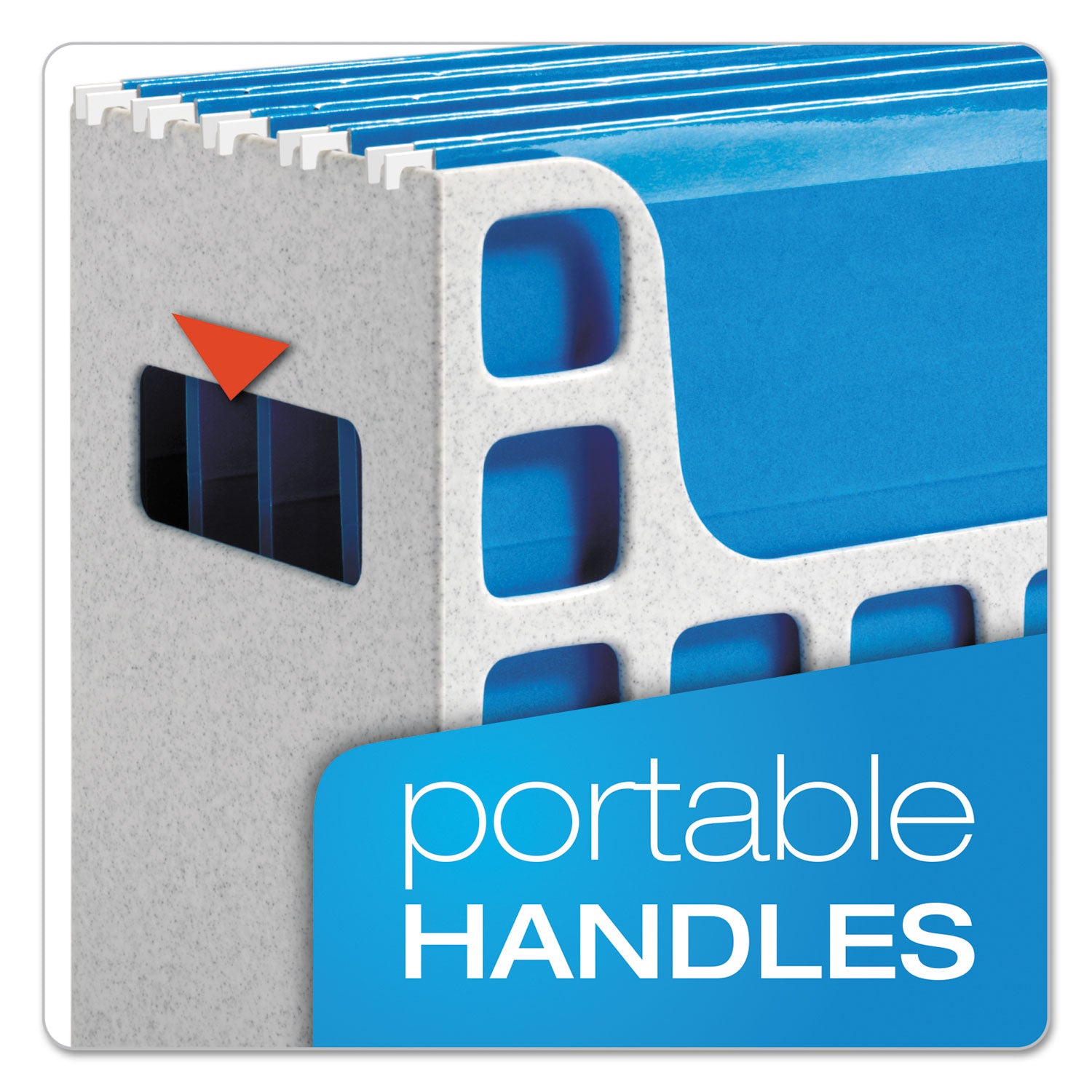 Desktop File With Hanging Folders, Letter Size, 6" Long, Granite - 