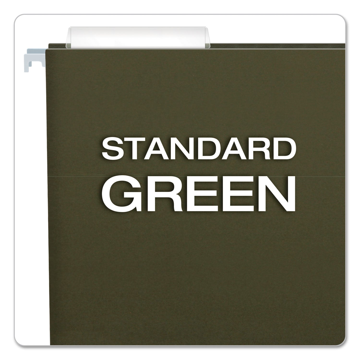 Standard Green Hanging Folders, Letter Size, 1/3-Cut Tabs, Standard Green, 25/Box - 