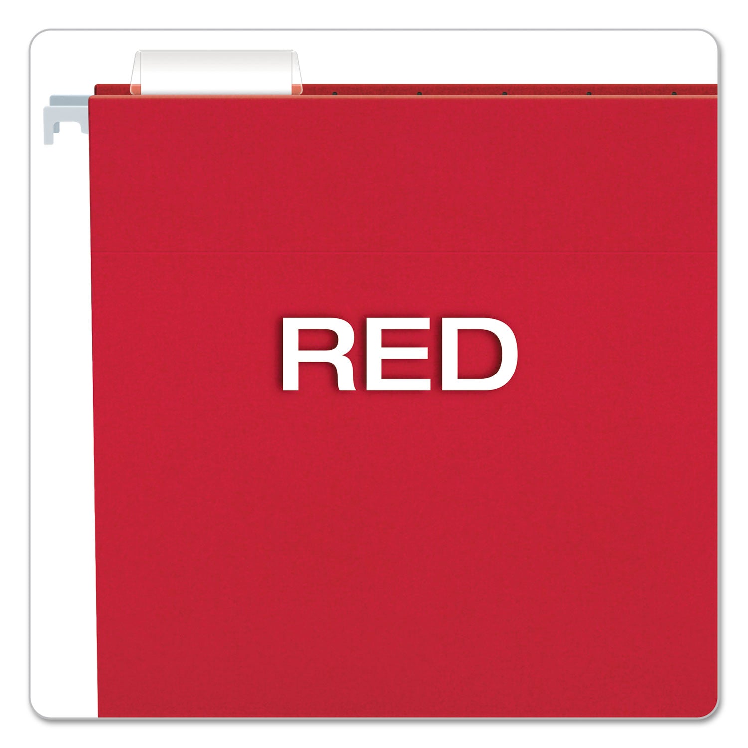 Colored Hanging Folders, Letter Size, 1/5-Cut Tabs, Red, 25/Box - 