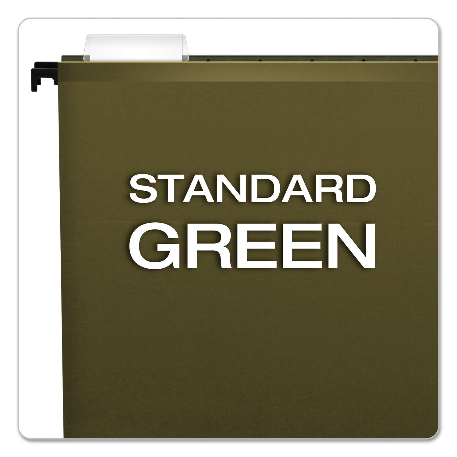 SureHook Hanging Folders, Letter Size, 1/5-Cut Tabs, Standard Green, 20/Box - 