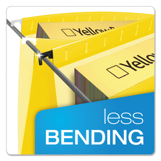 SureHook Hanging Folders, Letter Size, 1/5-Cut Tabs, Yellow, 20/Box - 