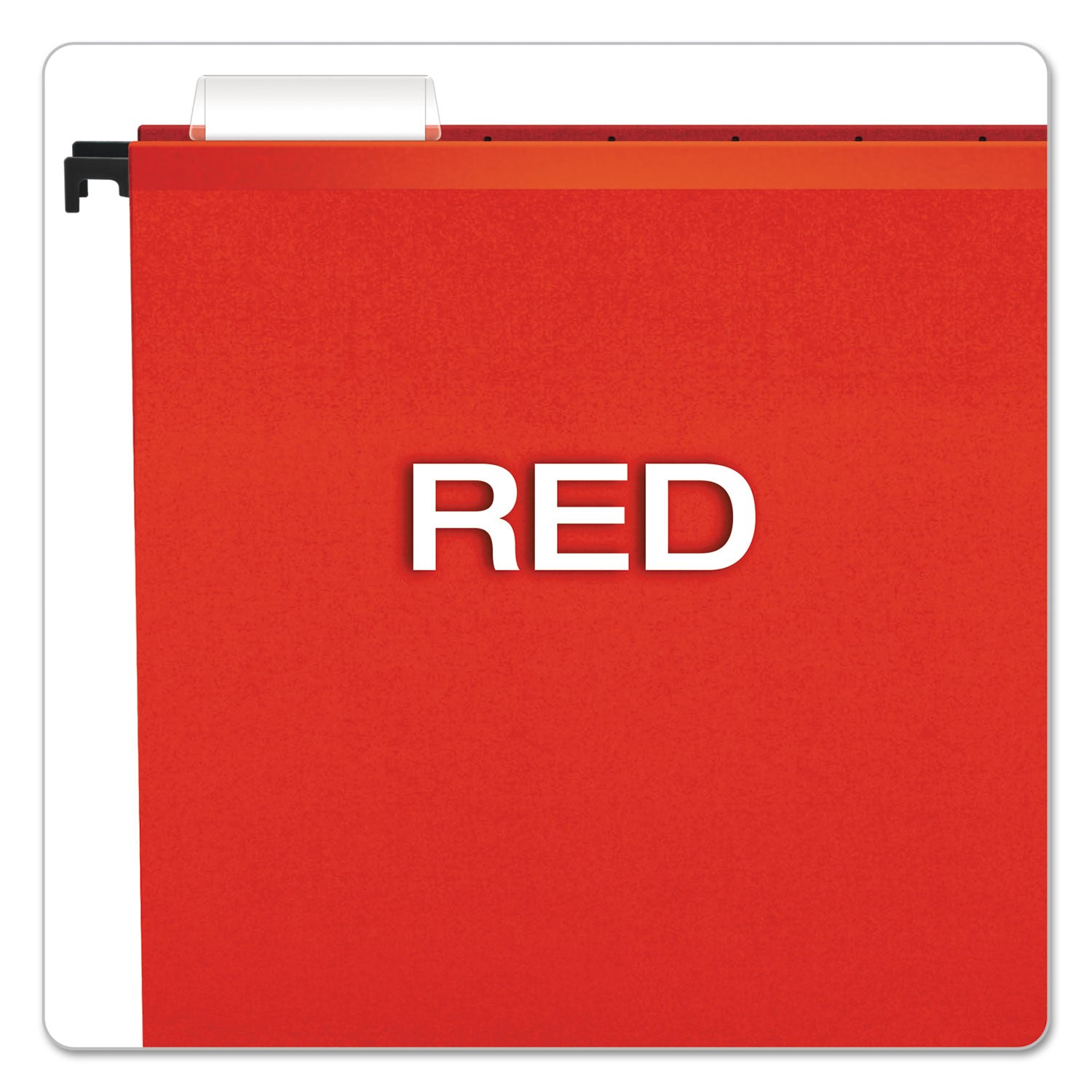 SureHook Hanging Folders, Letter Size, 1/5-Cut Tabs, Red, 20/Box - 