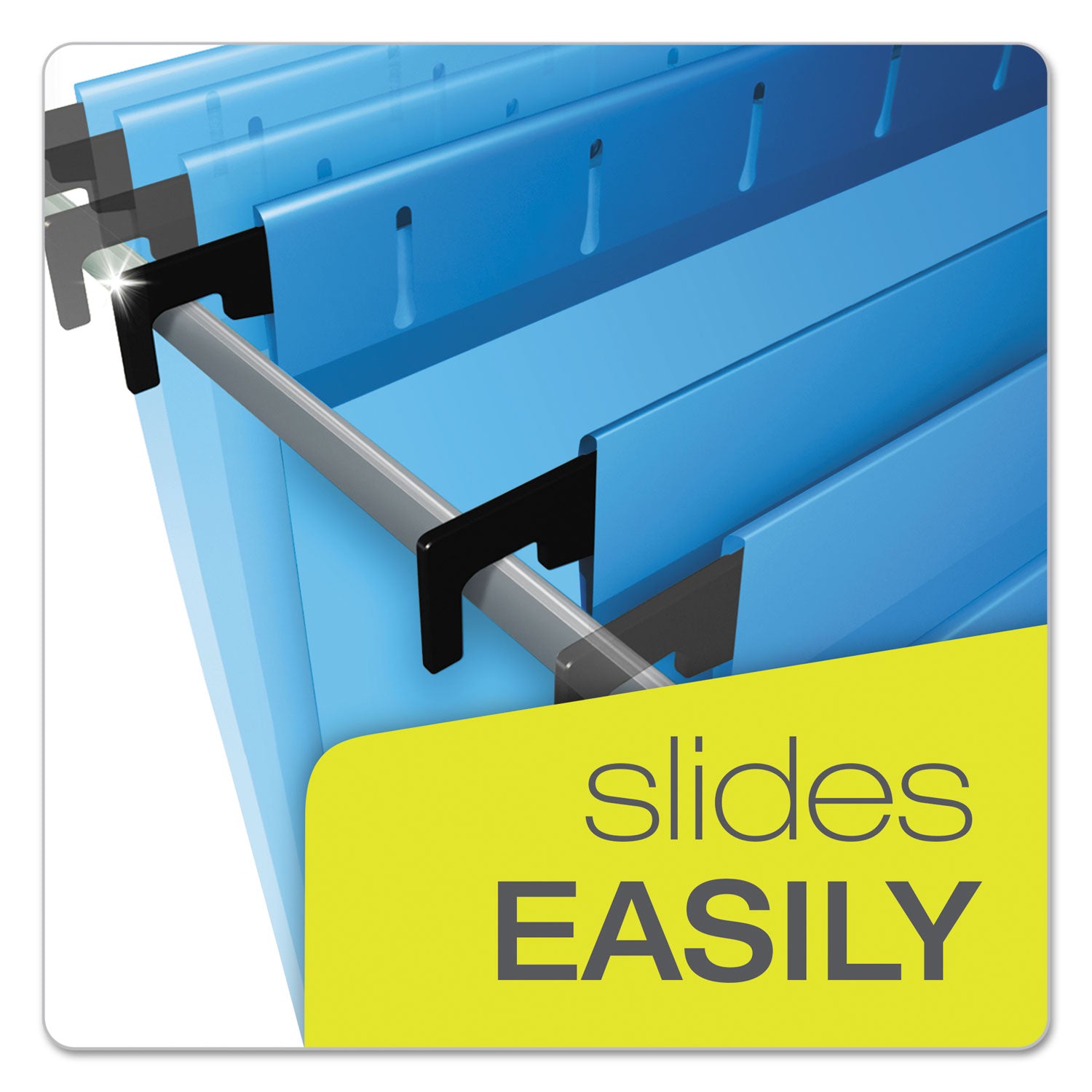 SureHook Hanging Folders, Letter Size, 1/5-Cut Tabs, Blue, 20/Box - 