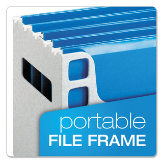 Desktop File With Hanging Folders, Letter Size, 6" Long, Granite - 