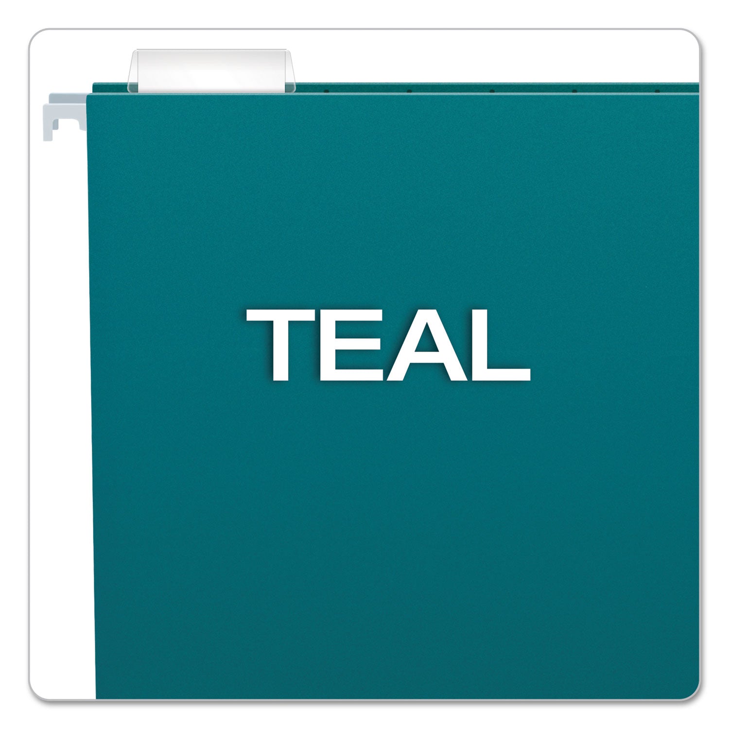 Colored Hanging Folders, Letter Size, 1/5-Cut Tabs, Teal, 25/Box - 