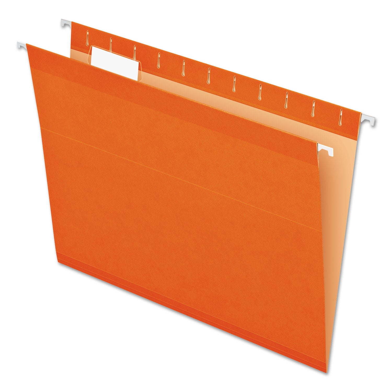 Colored Reinforced Hanging Folders, Letter Size, 1/5-Cut Tabs, Orange, 25/Box - 