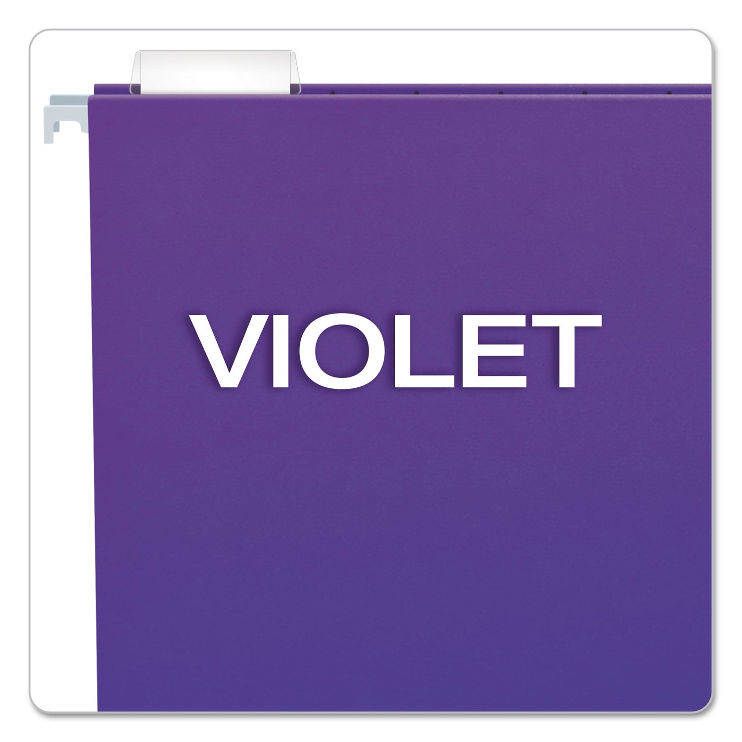 Colored Hanging Folders, Letter Size, 1/5-Cut Tabs, Violet, 25/Box - 