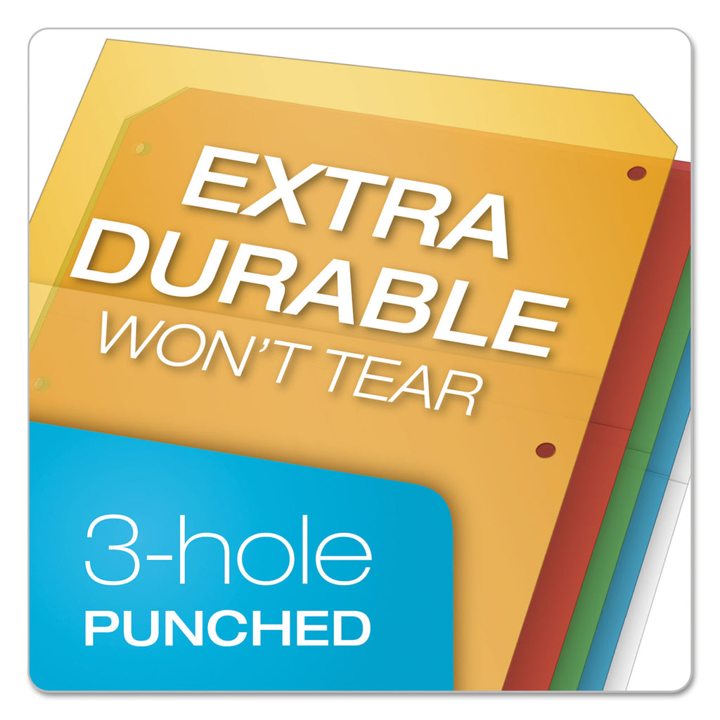 Poly Ring Binder Pockets, 8.5 x 11, Assorted Colors, 5/Pack