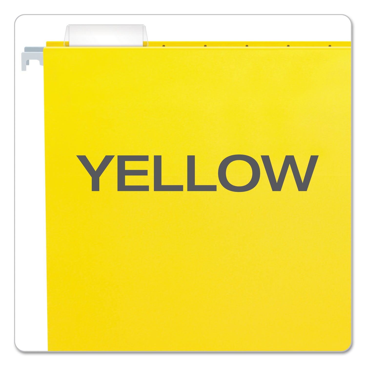 Colored Hanging Folders, Letter Size, 1/5-Cut Tabs, Yellow, 25/Box - 