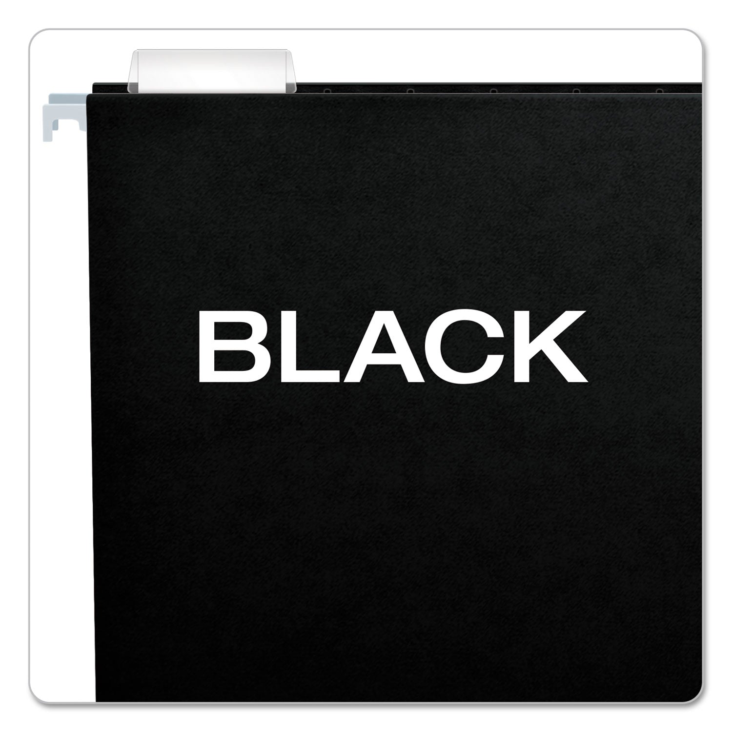 Colored Hanging Folders, Letter Size, 1/5-Cut Tabs, Black, 25/Box - 