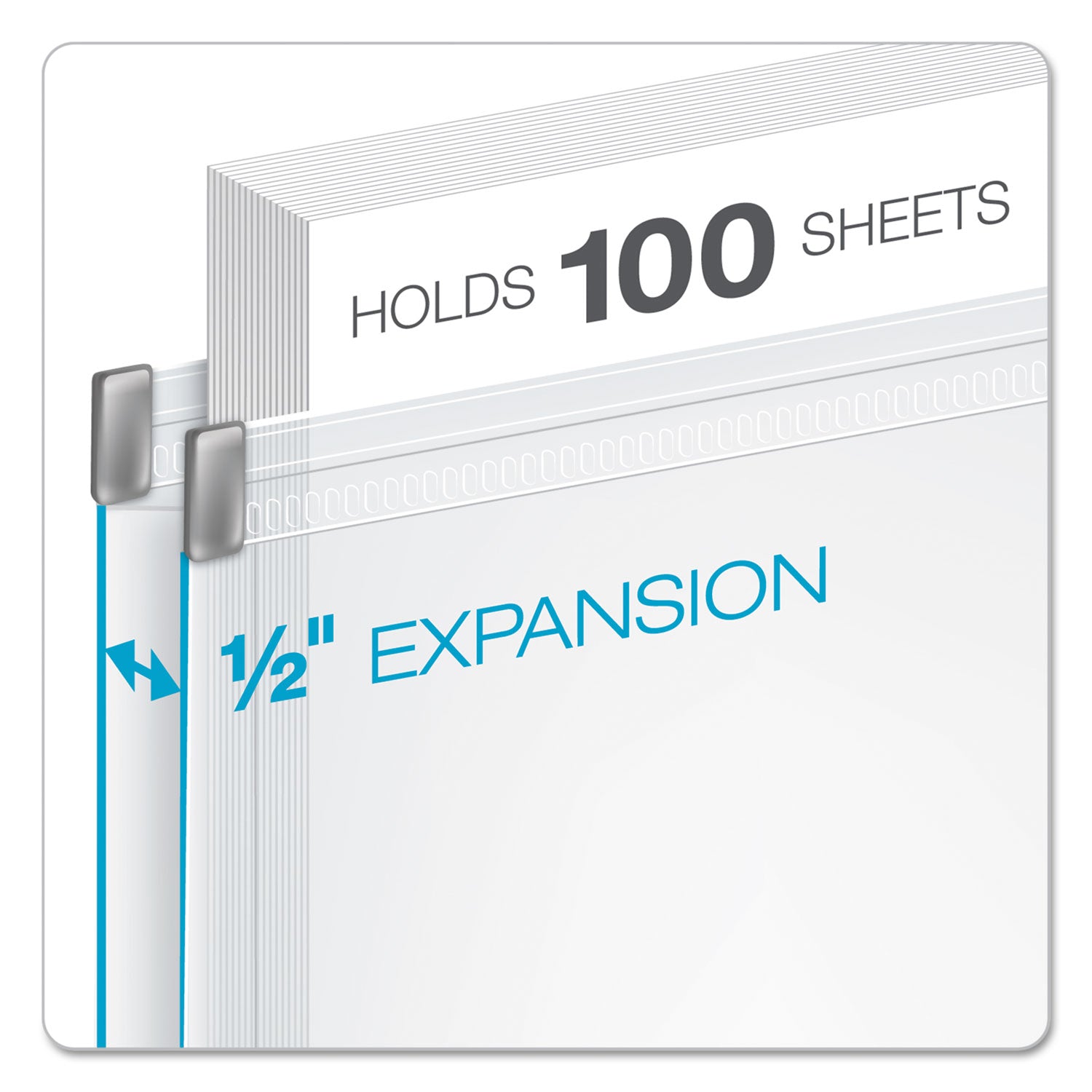 Expanding Zipper Binder Pockets, 8.5 x 11, Clear, 3/Pack - 