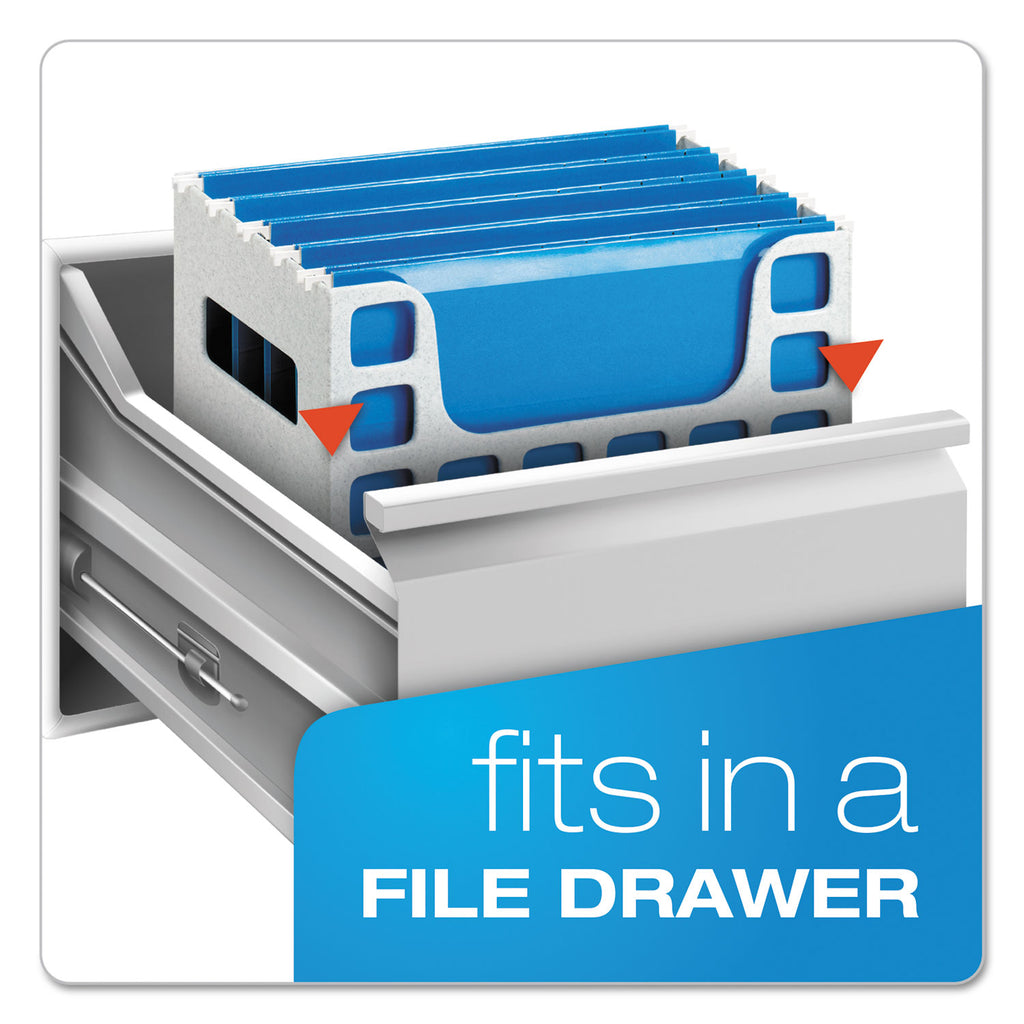Desktop File With Hanging Folders, Letter Size, 6" Long, Granite - 