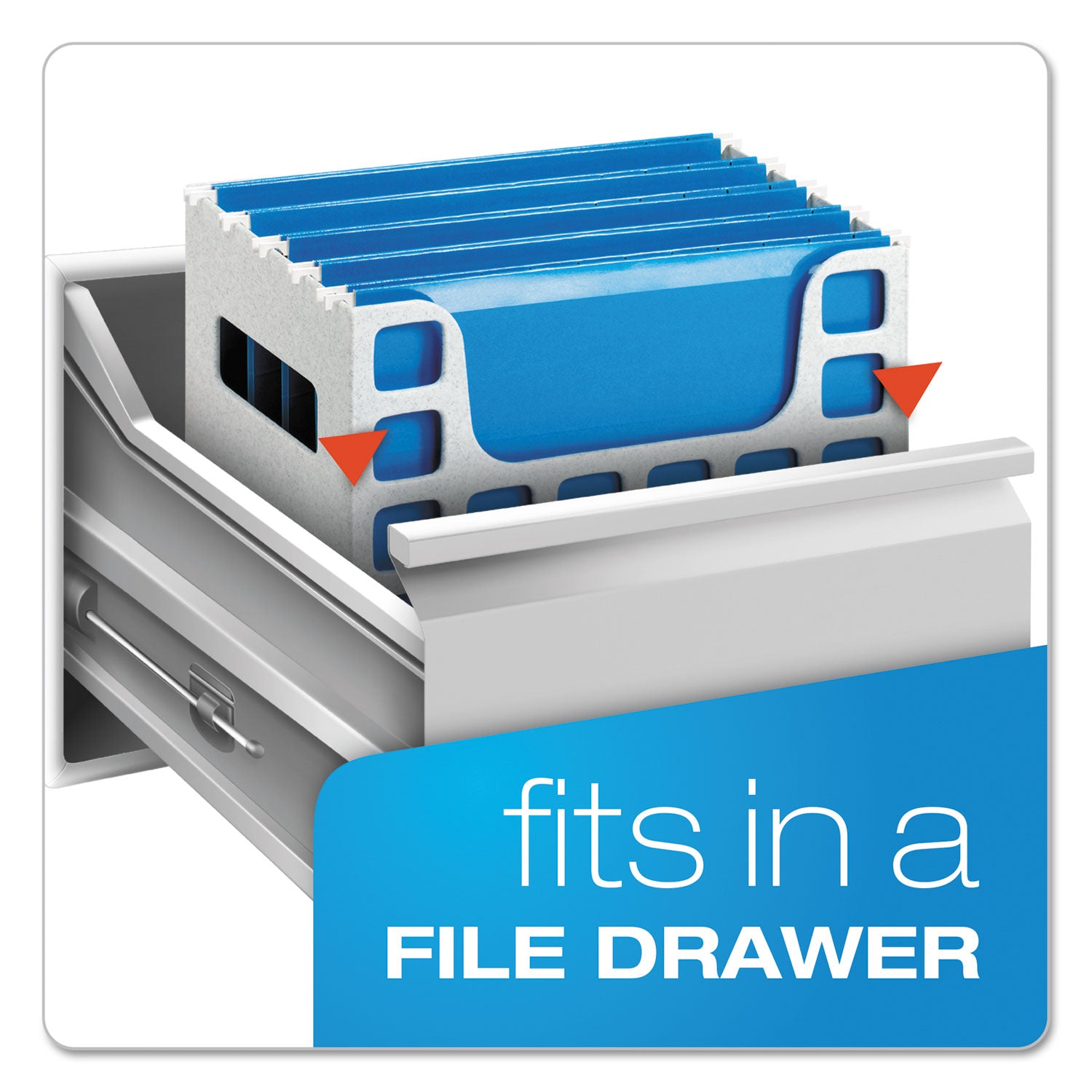 Desktop File With Hanging Folders, Letter Size, 6" Long, Granite - 