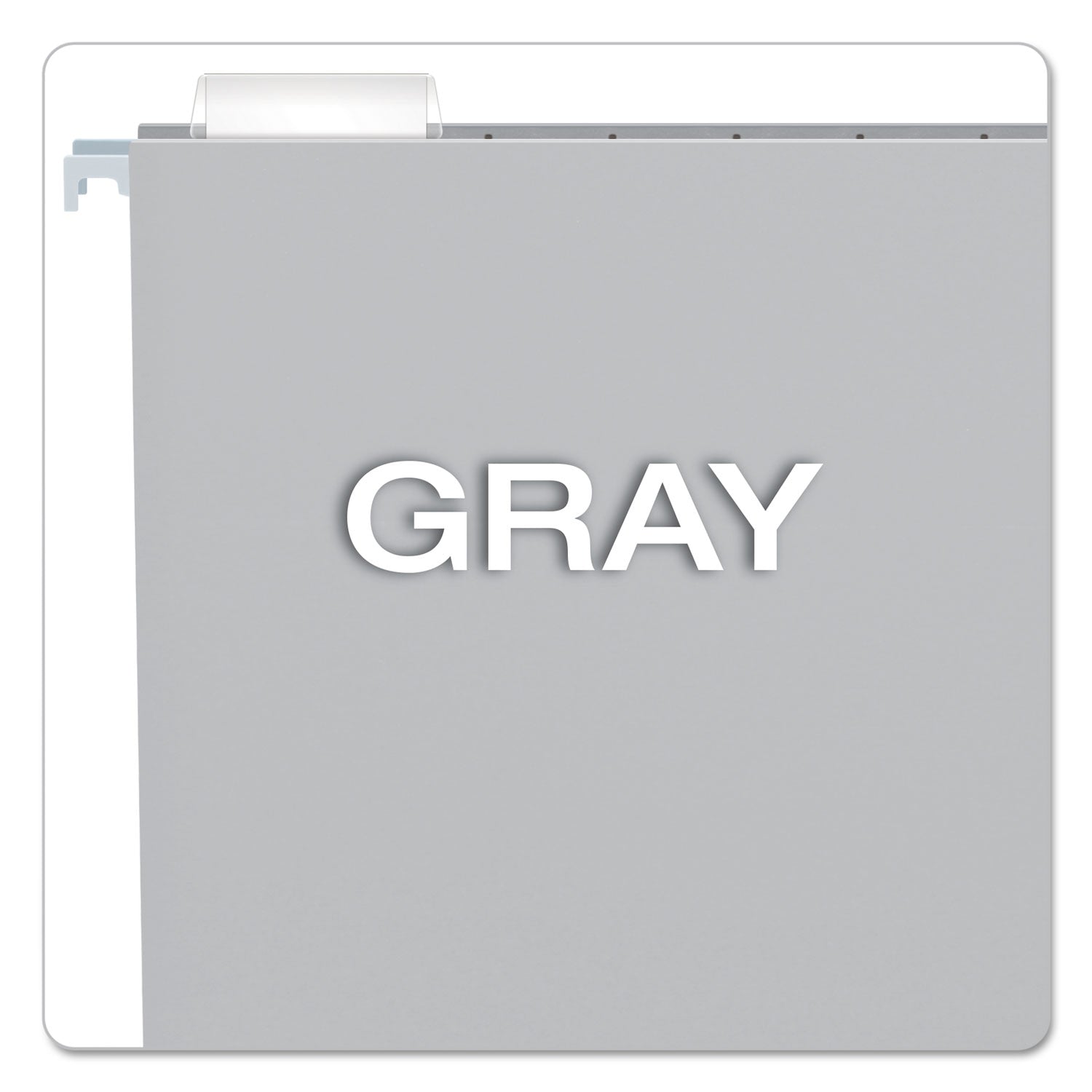 Colored Hanging Folders, Letter Size, 1/5-Cut Tabs, Gray, 25/Box - 