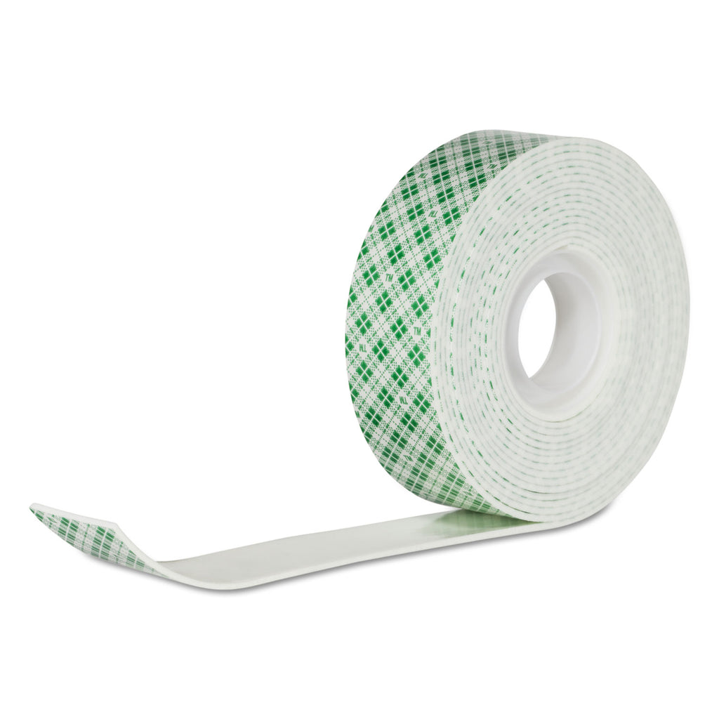 Permanent High-Density Foam Mounting Tape, Holds Up to 15 lbs, 1 x 125, White
