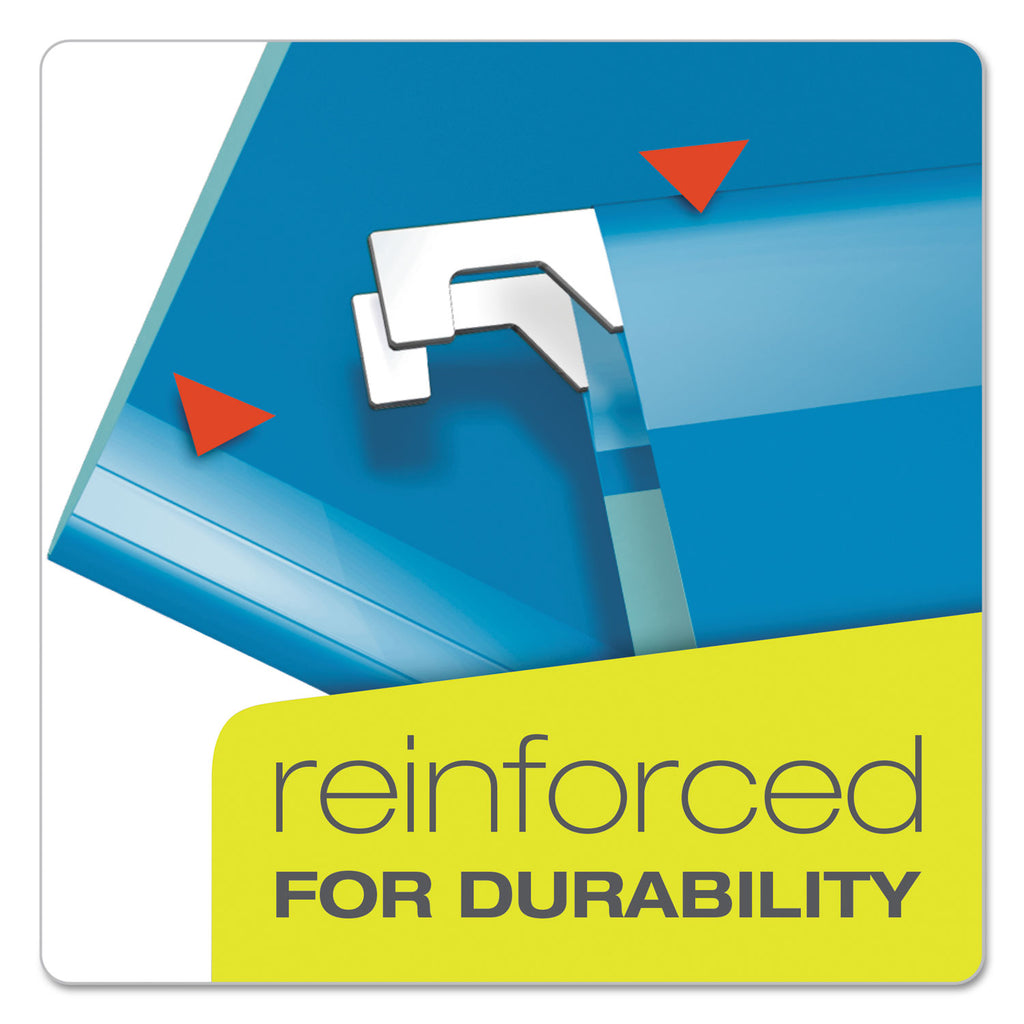 Extra Capacity Reinforced Hanging File Folders with Box Bottom, 2" Capacity, Legal Size, 1/5-Cut Tabs, Assorted Colors,25/BX