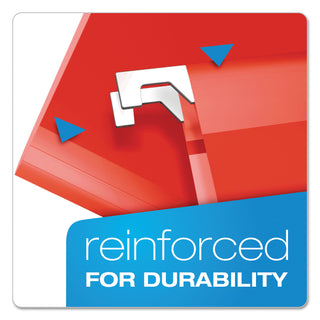 Extra Capacity Reinforced Hanging File Folders with Box Bottom, 2" Capacity, Legal Size, 1/5-Cut Tabs, Red, 25/Box - 