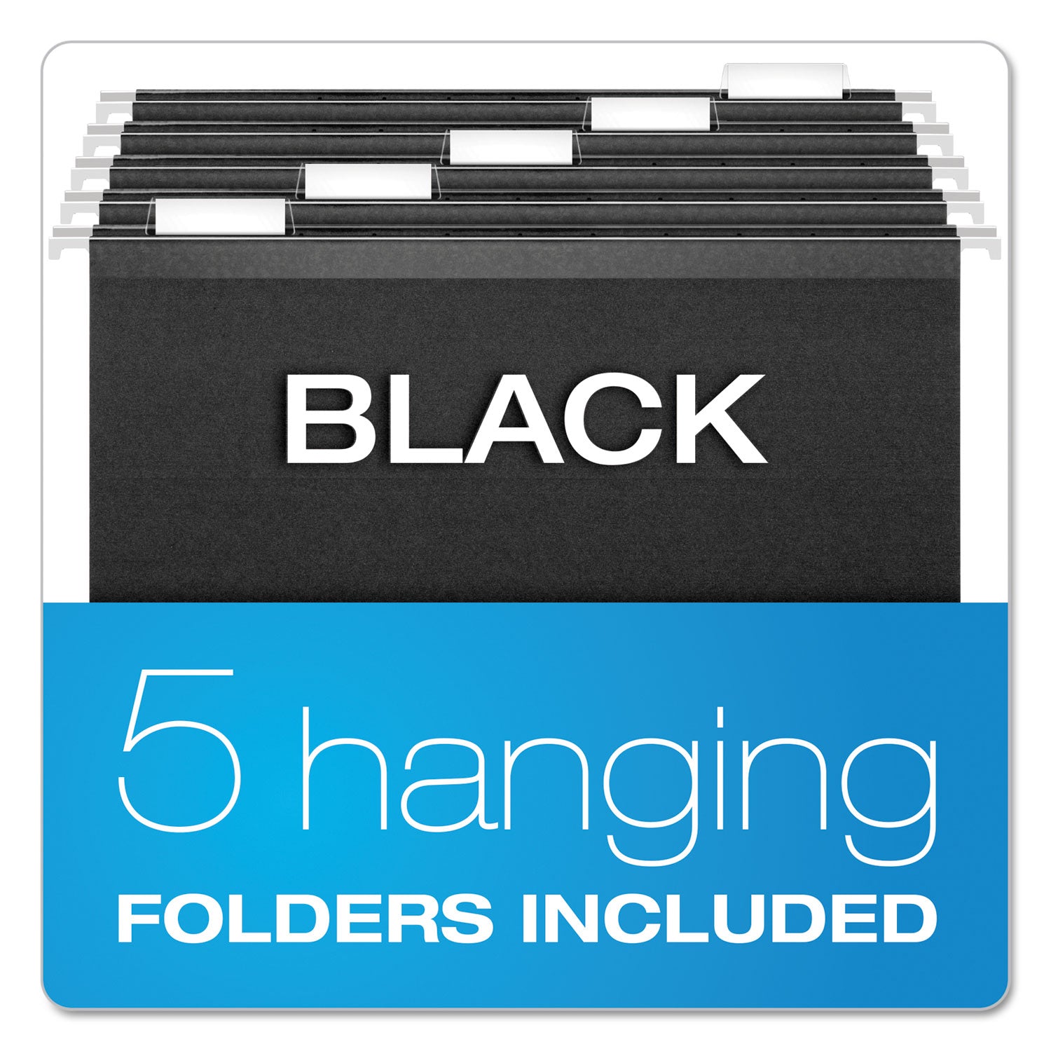 Desktop File With Hanging Folders, Letter Size, 6" Long, Black - 