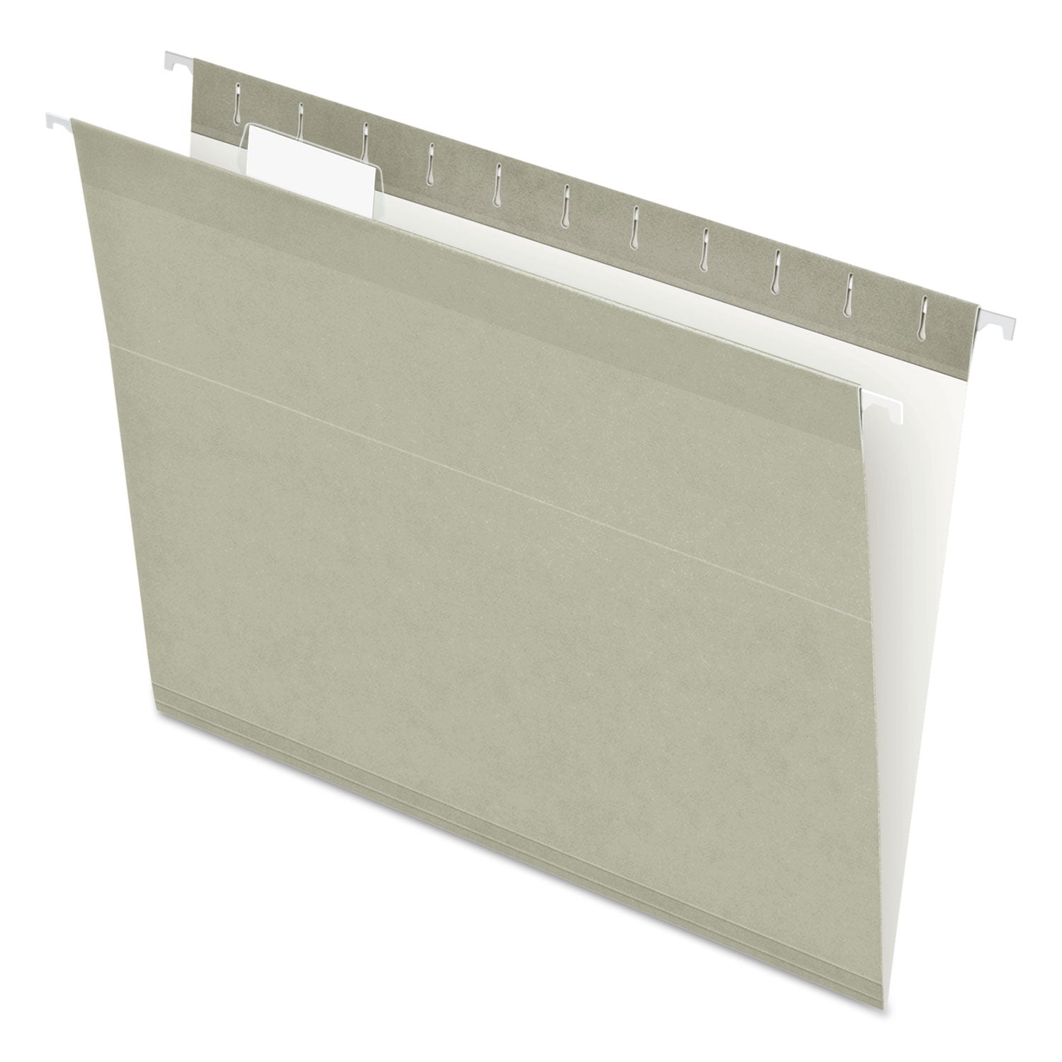 Colored Reinforced Hanging Folders, Letter Size, 1/5-Cut Tabs, Gray, 25/Box - 