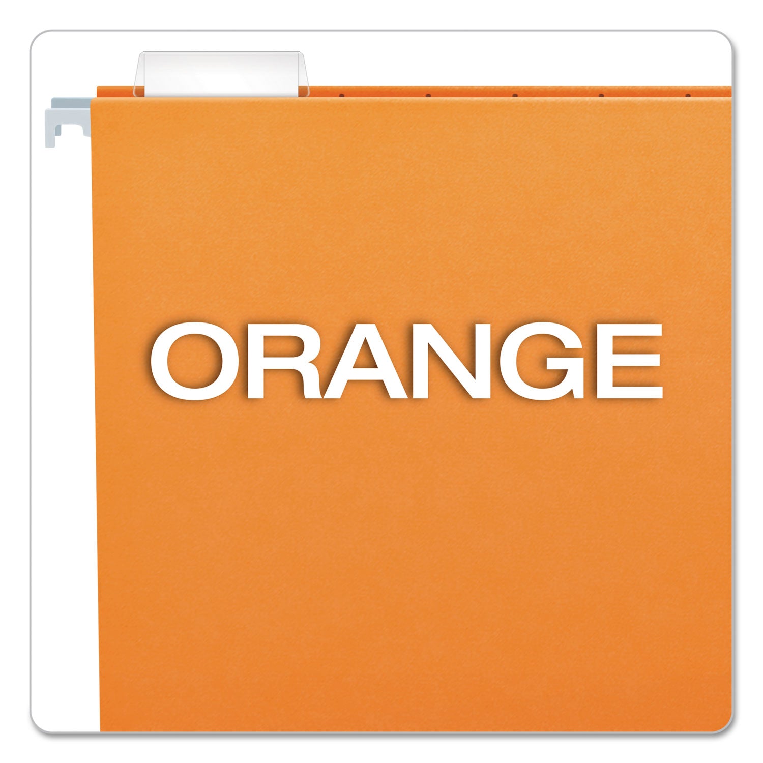 Colored Hanging Folders, Letter Size, 1/5-Cut Tabs, Orange, 25/Box - 