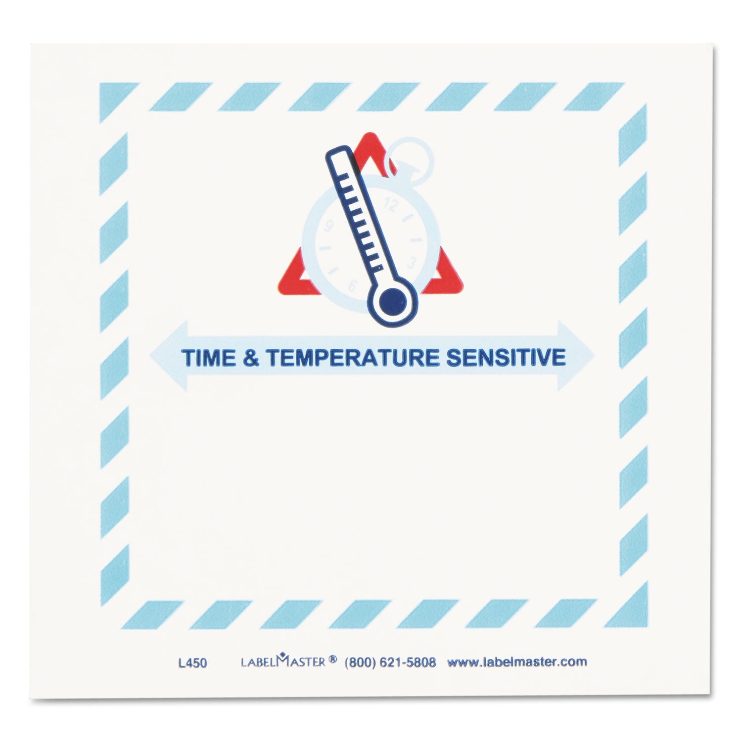 Shipping and Handling Self-Adhesive Labels, TIME and TEMPERATURE SENSITIVE, 5.5 x 5, Blue/Gray/Red/White, 500/Roll - 