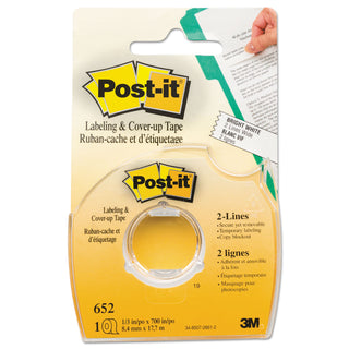 Labeling and Cover-Up Tape, Non-Refillable, Clear Applicator, 0.33" x 700 - 